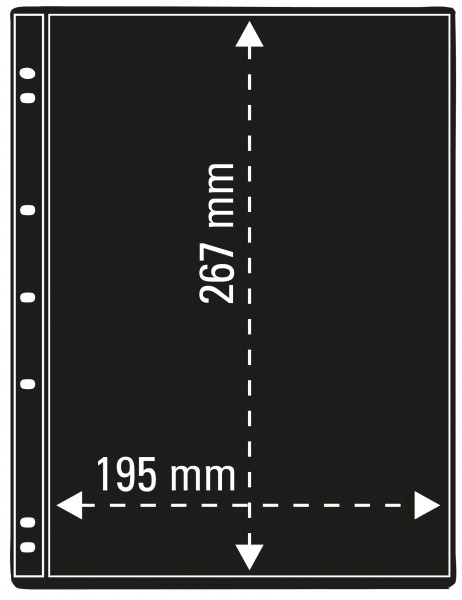 PRO-FIL-SYSTEM Stocksheets, double-sided, black, with 1-8 Strip, pack per 5