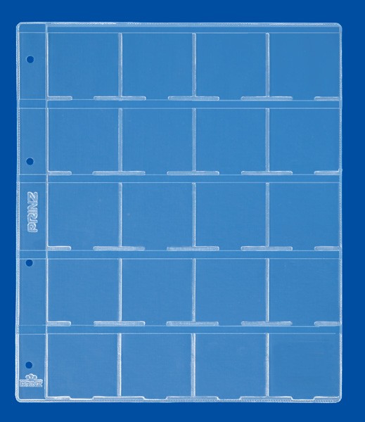 Einsteckblatt für 20 Münzklappen