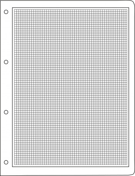 PRINZ Blank-leaves, with frame and quadrilles, size 215x280mm