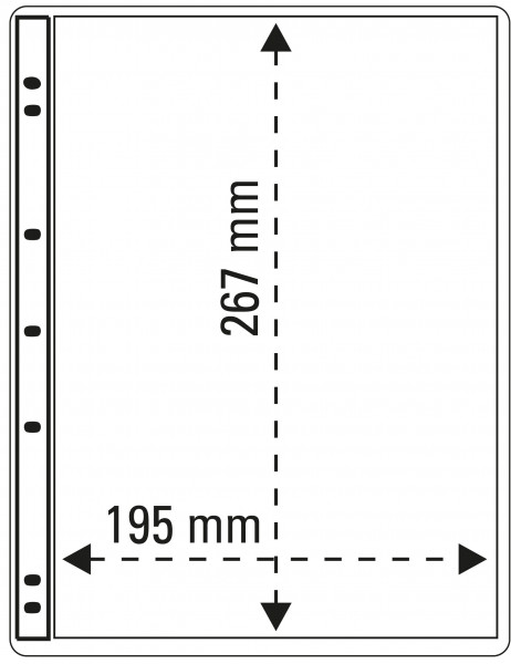 PRO-FIL-SYSTEM Stocksheets, single-sided, clear, with 1-8 strip, pack per 5