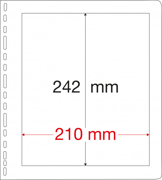 Texas Einteckblatt weiß, einseitig, Blattgröße 267x295mm.