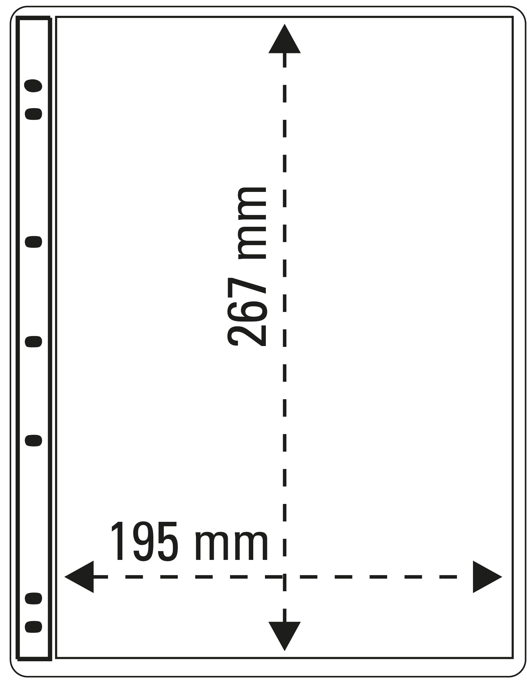 PRINZ PRO-FIL-SYSTEM GERMANY リフィル PRO-FIL-SYSTEM Stocksheets, single-sided, clear, with 1-8 strip